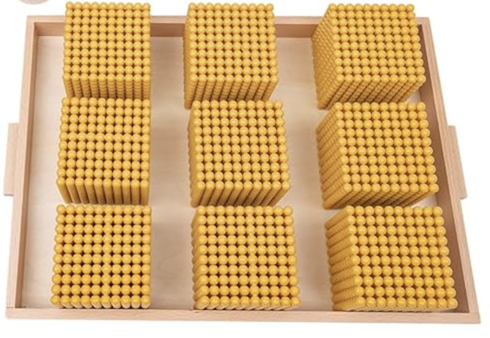 Montessori Golden Beads with Soft Carpet