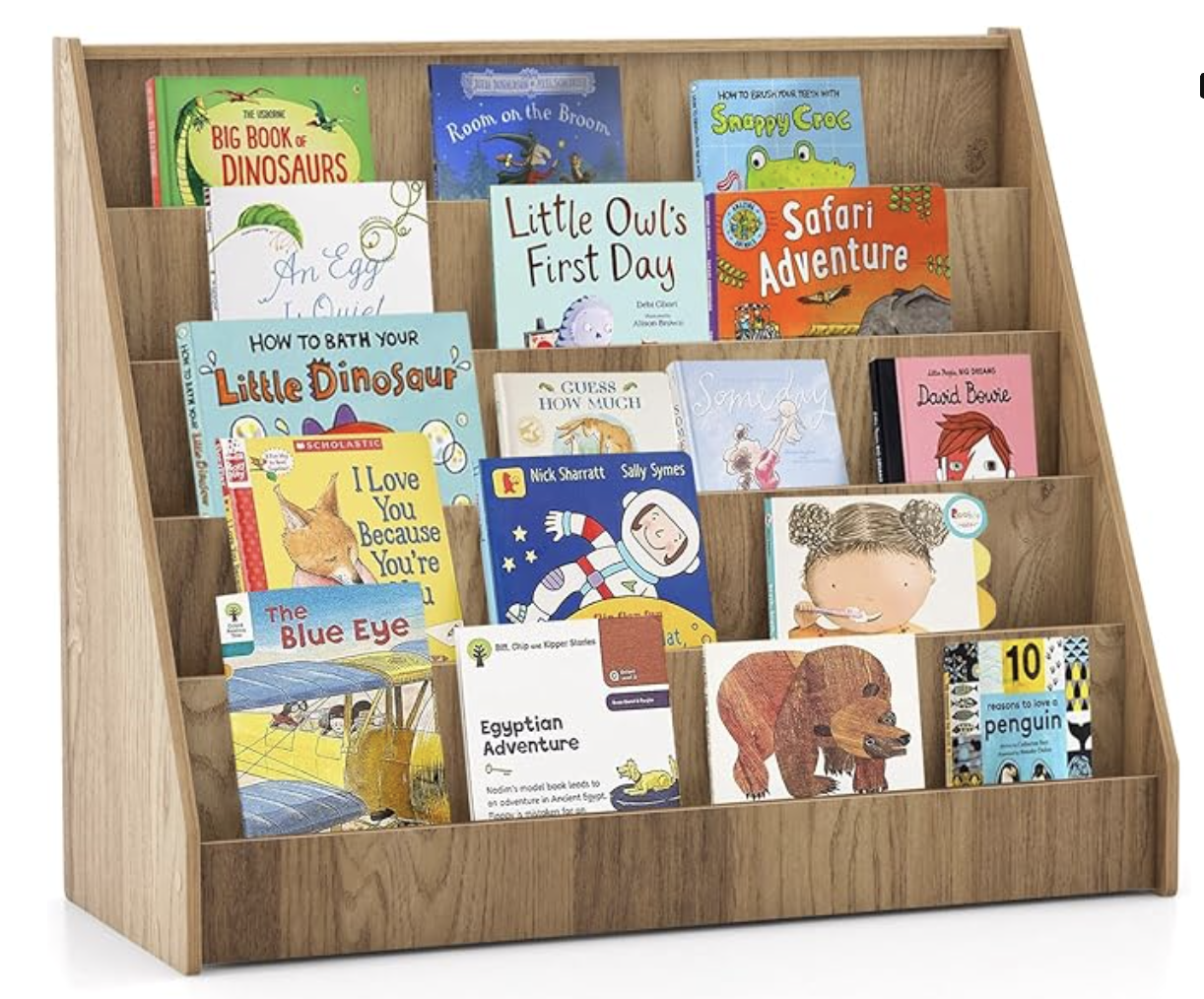 Kids Bookshelf, 5-Tier Wooden Toddler Bookcase